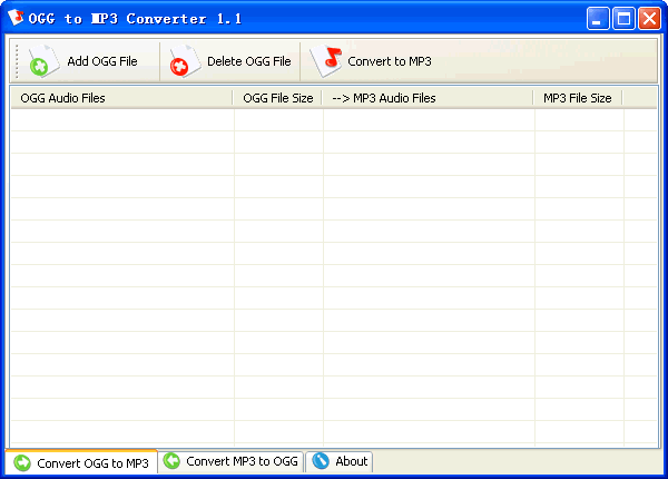 Click to view OGG to MP3 Converter 1.2 screenshot